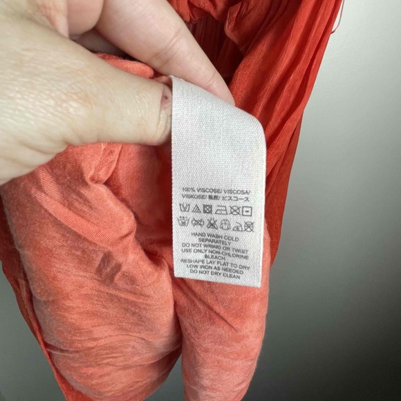 Free People Aphrodite Womens Orange Tie Dye Asymmetrical Boho Ruffle Dress XS - Picture 6 of 9